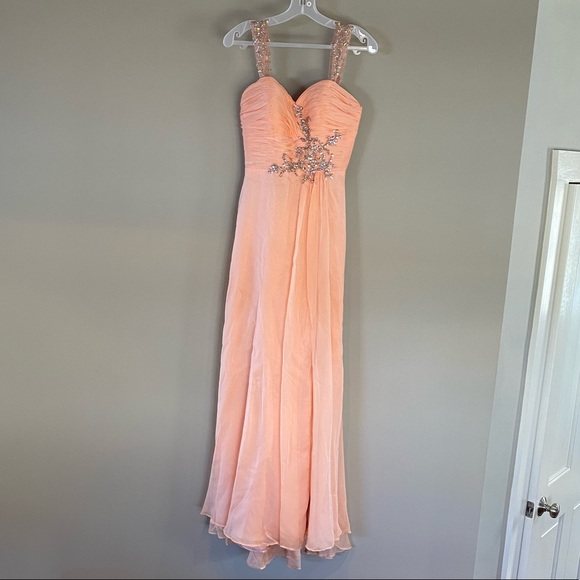 MacDuggal Peach/Pink Prom Dress - Picture 1 of 11